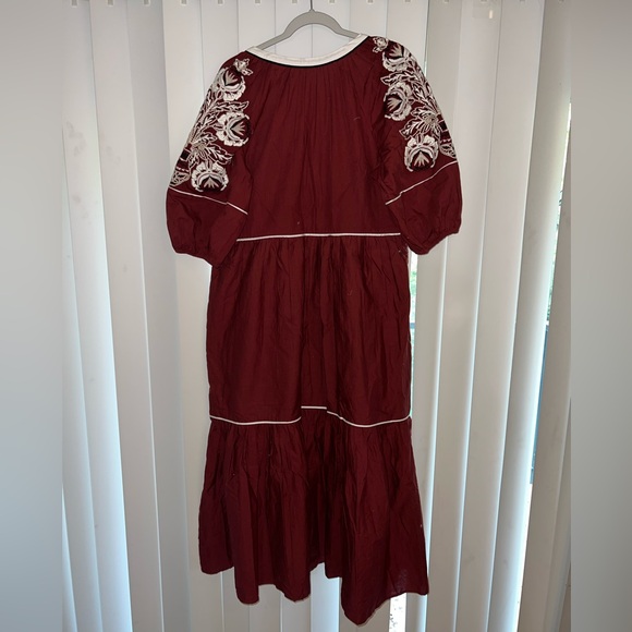 Anthropologie Gretel Maxi Embroidered Dress Size Medium Boho Prairie - Picture 4 of 4